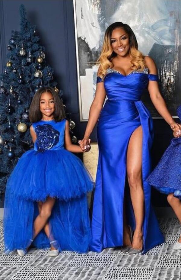 Royal Blue Mother Daughter Matching Gowns MGD112