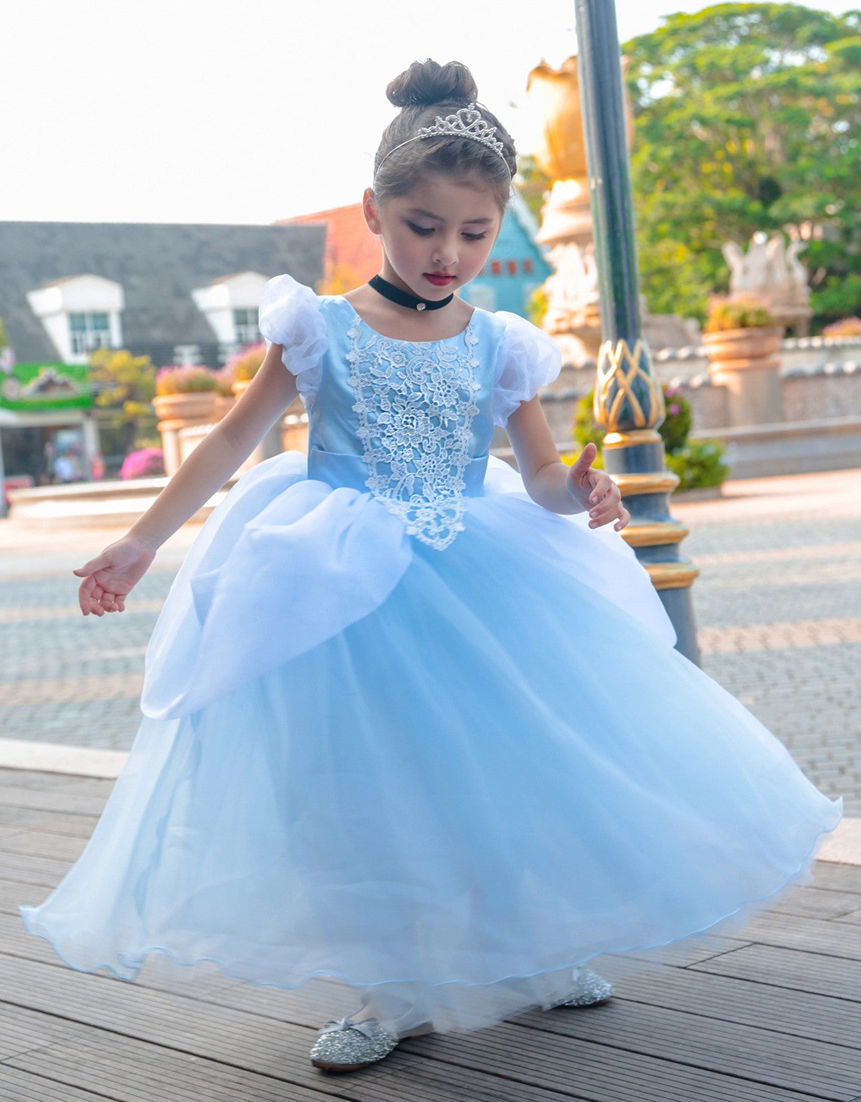 Princess Kiddie Light Sky Blue Snow Pageant Dress 3 12 Years TXD002