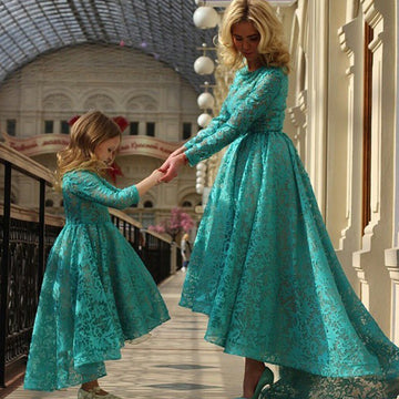 Long Sleeve Lace High Low Mother Daughter Matching Prom Dress GFGD475