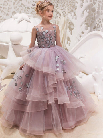 Girl Lace Ball Prom Gown GACH077