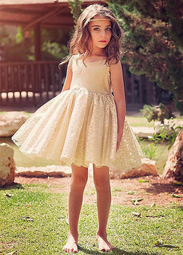 Short Lace Party Gown for Kids GACH170