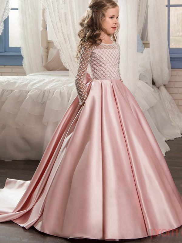 Pinky Princess Long Sleeve Party Gown GCH0118