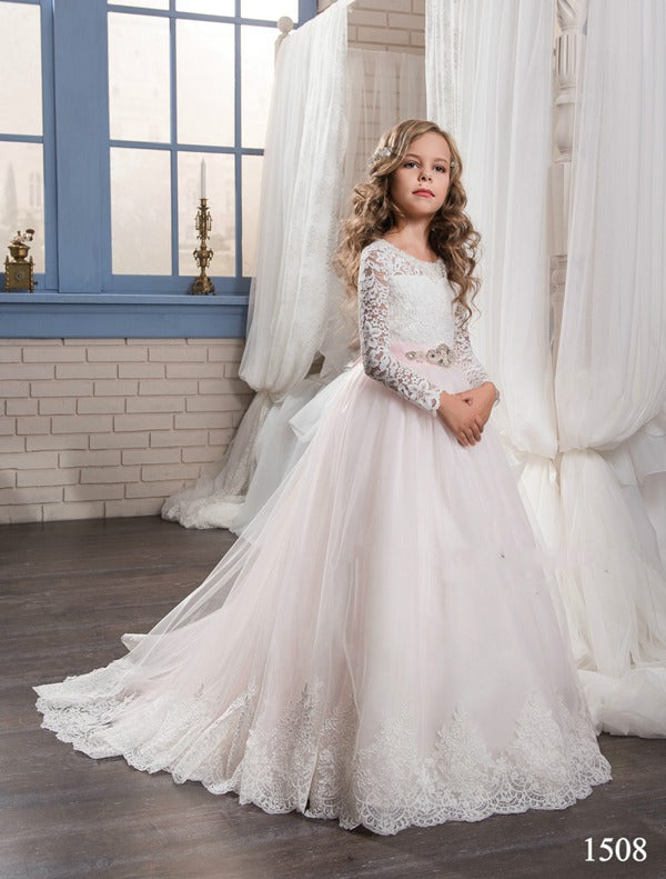 Girls Long Sleeve Princess Party Gown GCHK014