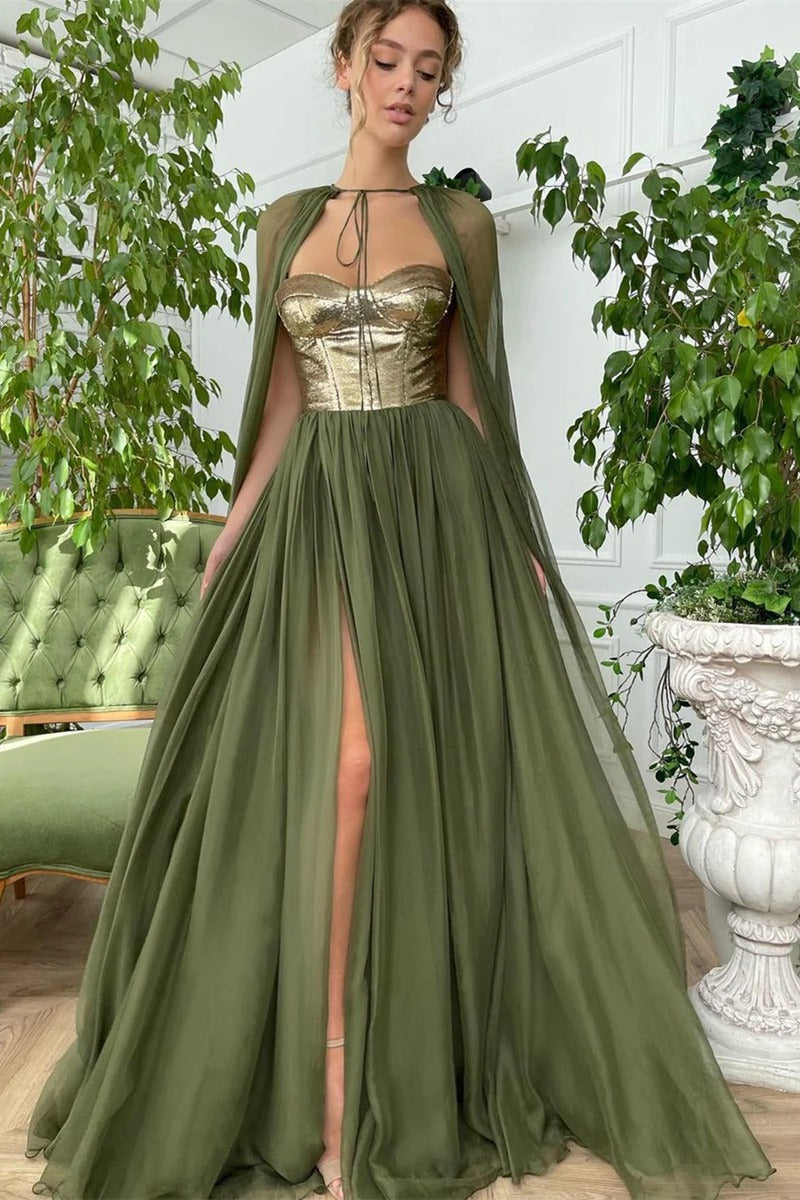 Trendy A-line Dust Green Strapless Sweetheart Tulle Prom Gown JTE808