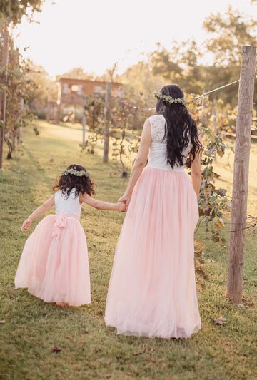 Pink Mother Daughter Matching Formal Dress MGD024