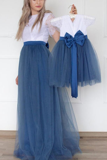 Navy Mother Daughter Matching Formal Dress MGD025