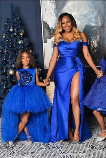 Royal Blue Mother Daughter Matching Gowns MGD112