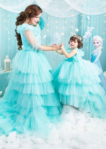 Pool Ruffles Mother Daughter Matching Gowns MGD120