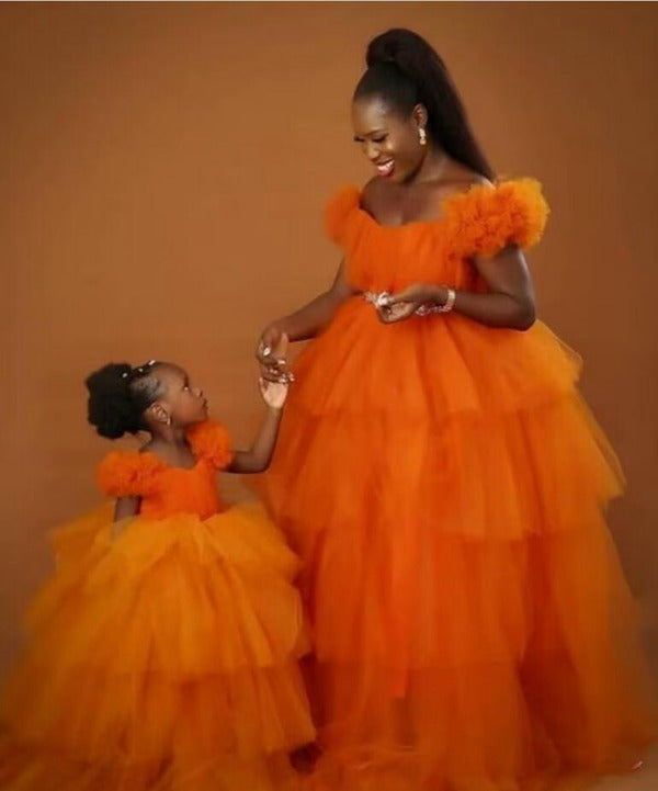 Matching red dresses for mother and daughter best sale