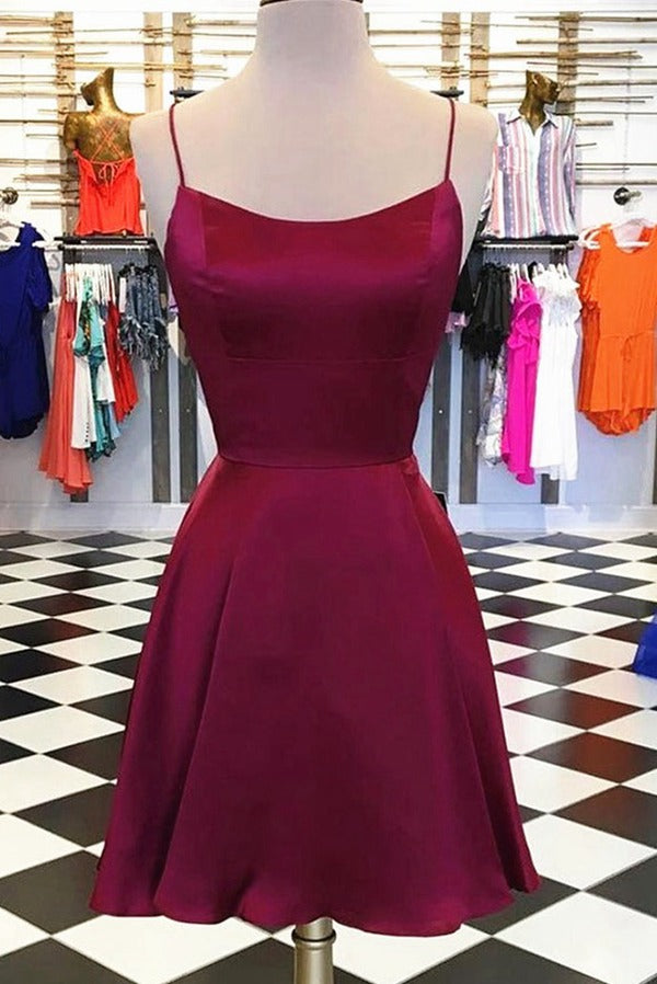 Trendy Short Burgundy Junior Prom Dress JTRE018