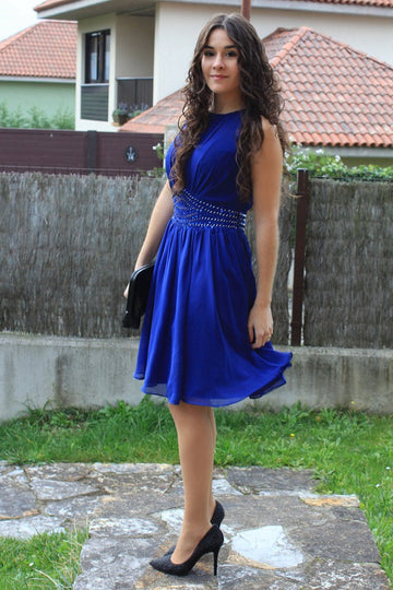 Trendy Royal Blue Teenager Short Prom Dress JTSH018