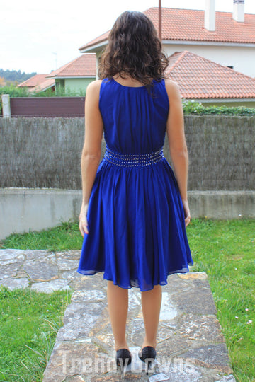 Trendy Royal Blue Teenager Short Prom Dress JTSH018