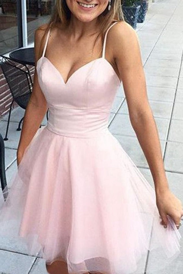 Trendy Sweetheart Straps Short Pink Prom Dress JTSH085