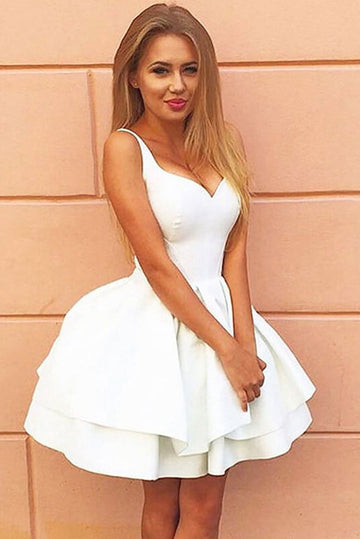 Trendy Sweetheart White Junior Short Prom Dress JTSH111