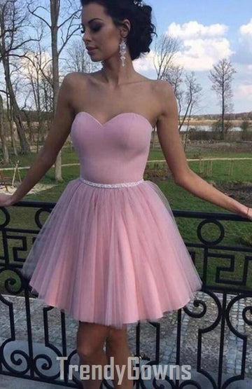 Trendy Sweetheart Junior Pink Short Prom Dress JTSH115