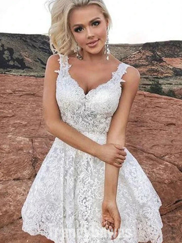 Trendy White Lace Junior Short Homecoming Dress JTSH159