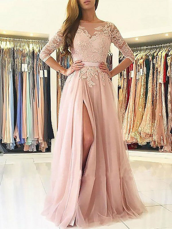 Pink Half Sleeve Junior Prom Dress GTEEN038