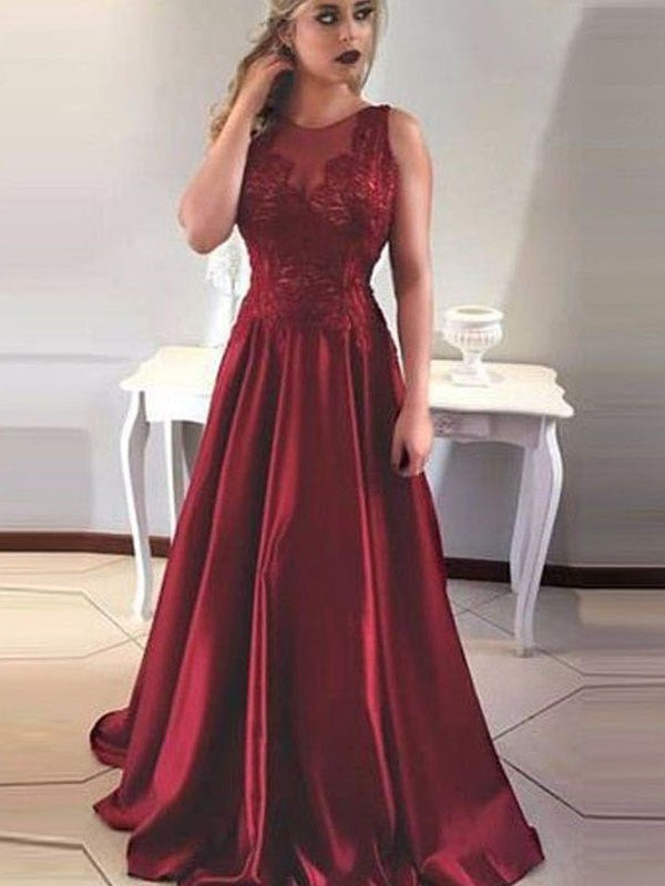 Satin Burgundy Junior Prom Dress GTEEN057