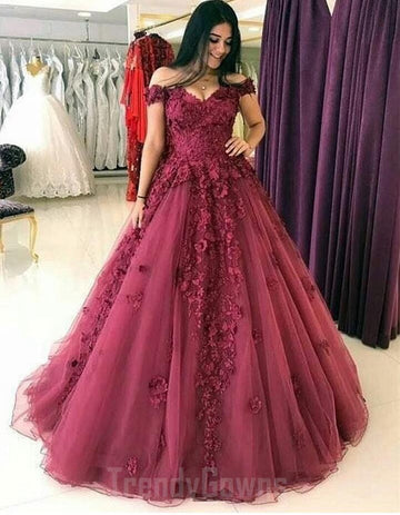 Dark Burgundy Girls Lace Junior Prom Dress GTEEN072