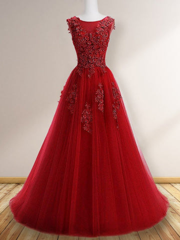 Burgundy Lace Beading Junior Prom Gowns GTEEN079