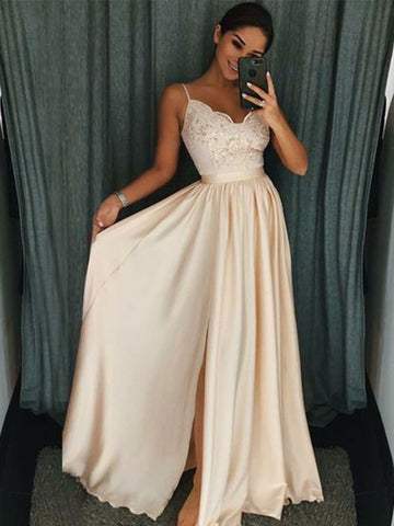 Champagne Straps Junior Prom Dress GTEEN083