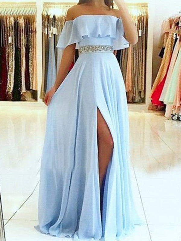 Light Blue Chiffon Junior Prom Dress GTEEN086