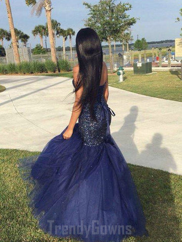 Dark Royal Blue Sweetheart Mermaid Junior Prom Dress GTEEN094