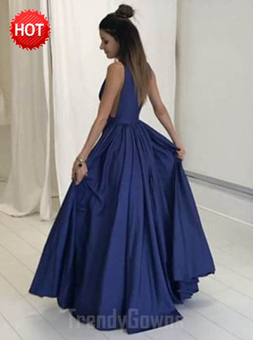 Sexy Deep V-neck Royal Blue Junior Prom Dress GTEEN113