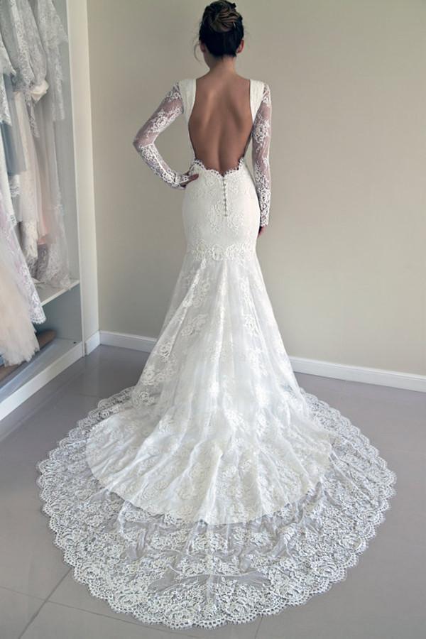 Mermaid Wedding Dress with Long Sleeves TWA0032