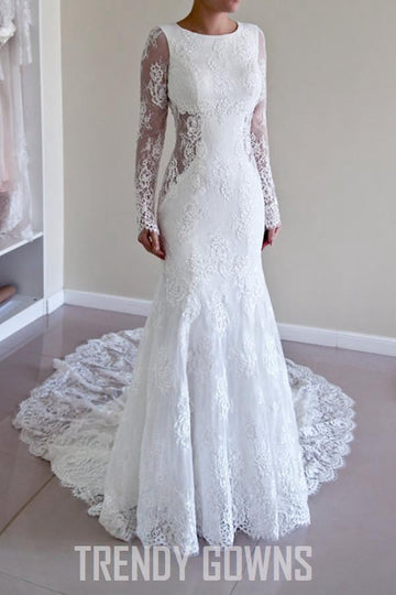 Mermaid Wedding Dress with Long Sleeves TWA0032