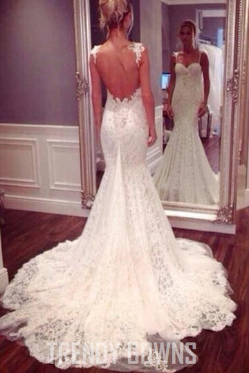 Strap Sweetheart Mermaid Lace Wedding Gown TWA0262