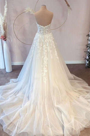 Trendy Sweetheart Appliques Lace Wedding Gowns TWA135