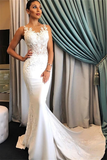 Appliques Lace Mermaid Wedding Gowns TWA155