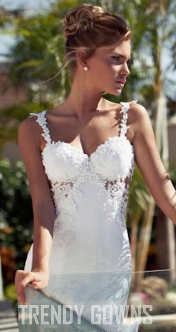 Beach Straps Lace Mermaid Wedding Gown TWA2122