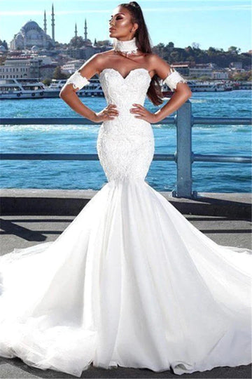 Trendy Sweetheart Lace Mermaid Wedding Gown TWA221