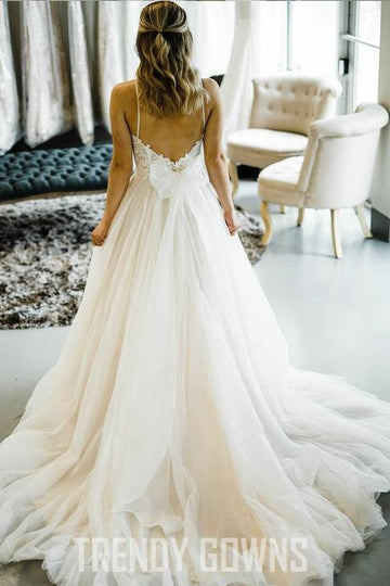 Trendy Princess Style Spaghetti Straps Wedding Gown TWA5022