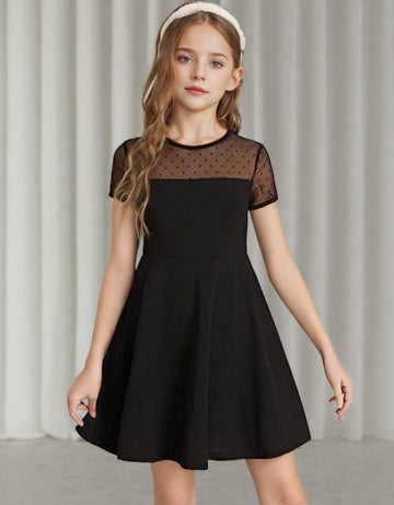 Little Black Girls' Choir Dress, Party Hosting Dresses TXD023