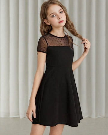 Little Black Girls' Choir Dress, Party Hosting Dresses TXD023