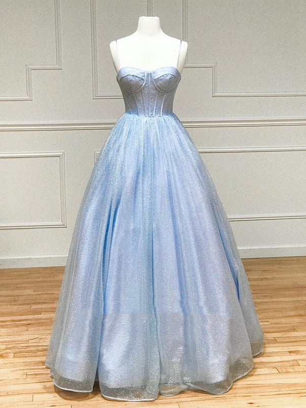 Trendy Princess Blue Junior Formal Graduation Dress SREAL053