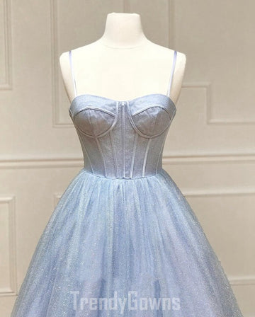 Trendy Princess Blue Junior Formal Graduation Dress SREAL053